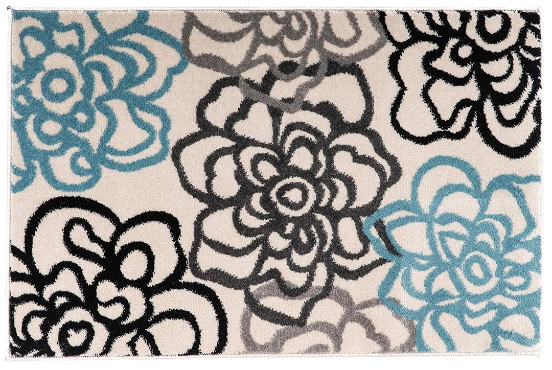 WRG Contemporary Floral Cream Blue Brown Area Rug All Area Rugs And Runners 6 WRG Contemporary Floral Cream Blue Brown Area Rug All Area Rugs And Runners