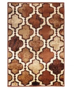 SUP Modern Geometric Trellis Brown Soft Area Rug All Area Rugs And Runners