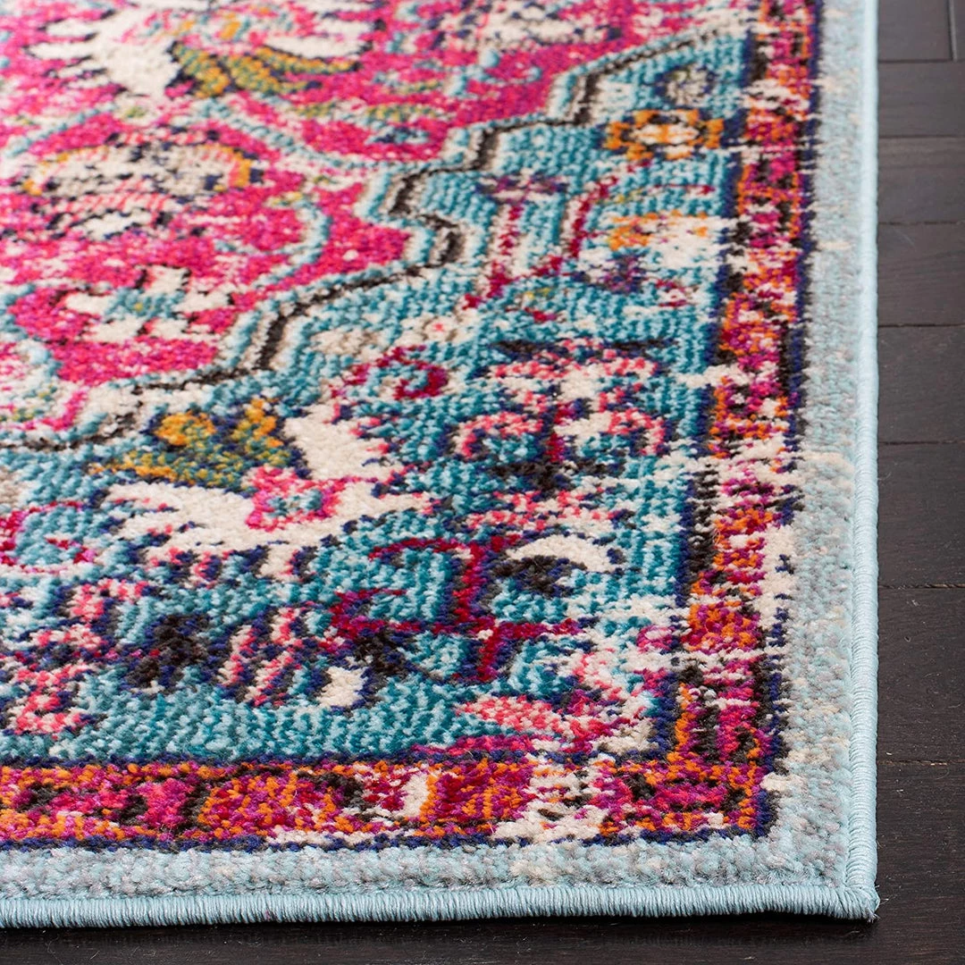 Safavieh Madison Collection Boho Chic Medallion Distressed Soft Area Rug Fuchsia / Teal All Area Rugs And Runners 4 Safavieh Madison Collection Boho Chic Medallion Distressed Soft Area Rug Fuchsia / Teal All Area Rugs And Runners