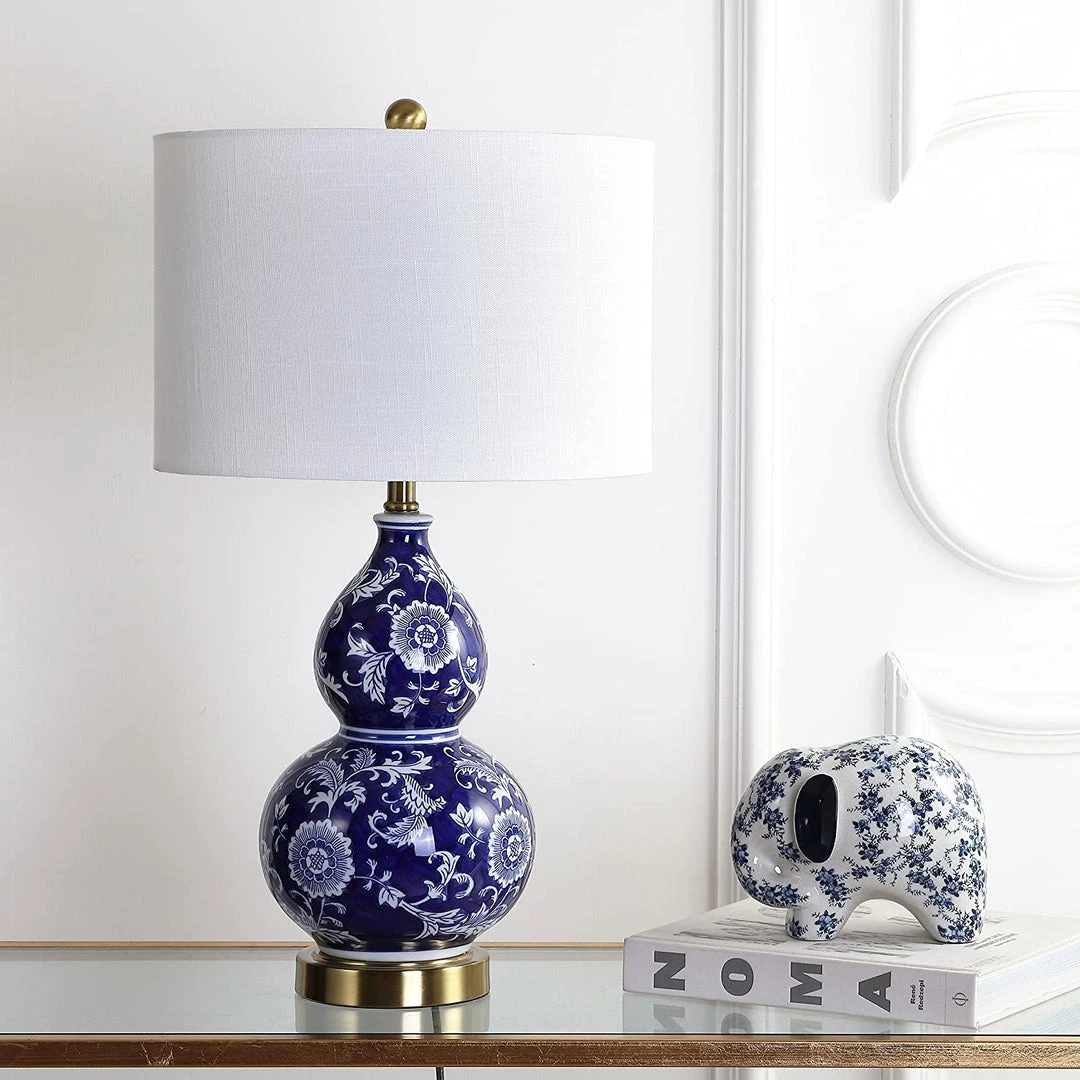 JONATHAN Lamps Lee 27" Ceramic Chinoiserie LED Table Lamp Blue/White 2 JONATHAN Lamps Lee 27" Ceramic Chinoiserie LED Table Lamp Blue/White