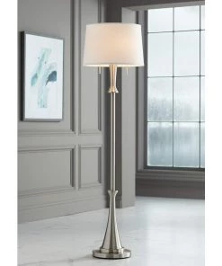 Lamp Plus Karl Modern Brushed Nickel Floor Lamp