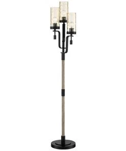 Lamp Plus Granada Rustic Black And Faux Wood Dimmable 3-Light Tree Floor Lamp