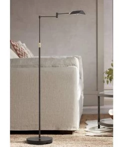 Lamp Plus Modern/ Geometric Rugs Zema Bronze Adjustable Pharmacy Swing Arm Modern LED Floor Lamp