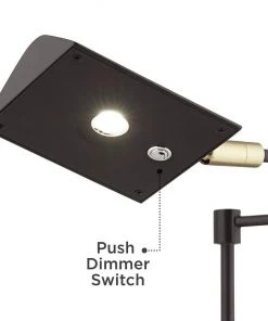 Lamp Plus Modern/ Geometric Rugs Zema Bronze Adjustable Pharmacy Swing Arm Modern LED Floor Lamp