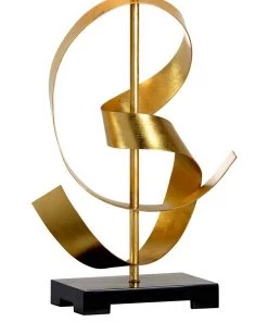 Wildwood Ribbon Twirl Antique Gold Leaf Metal Table Lamp Lamps