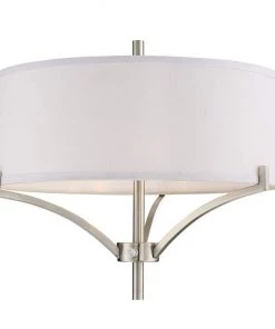 Lamp Plus Avery Black And Brushed Nickel Column 2-Light Floor Lamp Lamps