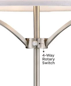 Lamp Plus Avery Black And Brushed Nickel Column 2-Light Floor Lamp Lamps