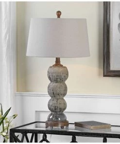 Uttermost Lamps Amelia Blue-Gray Textured Ceramic Table Lamp