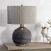 Uttermost Vardenis Charcoal Crackle Ceramic Table Lamp Lamps