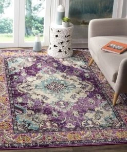 FAS Distressed Violet Light Blue Soft Area Rug