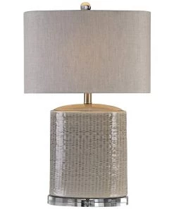 Uttermost Lamps Modica Taupe Ceramic Textured Oval Table Lamp