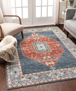Modern Rugs And Decor All Area Rugs And Runners Medallion Vintage Tribal Blue Red Area Rug