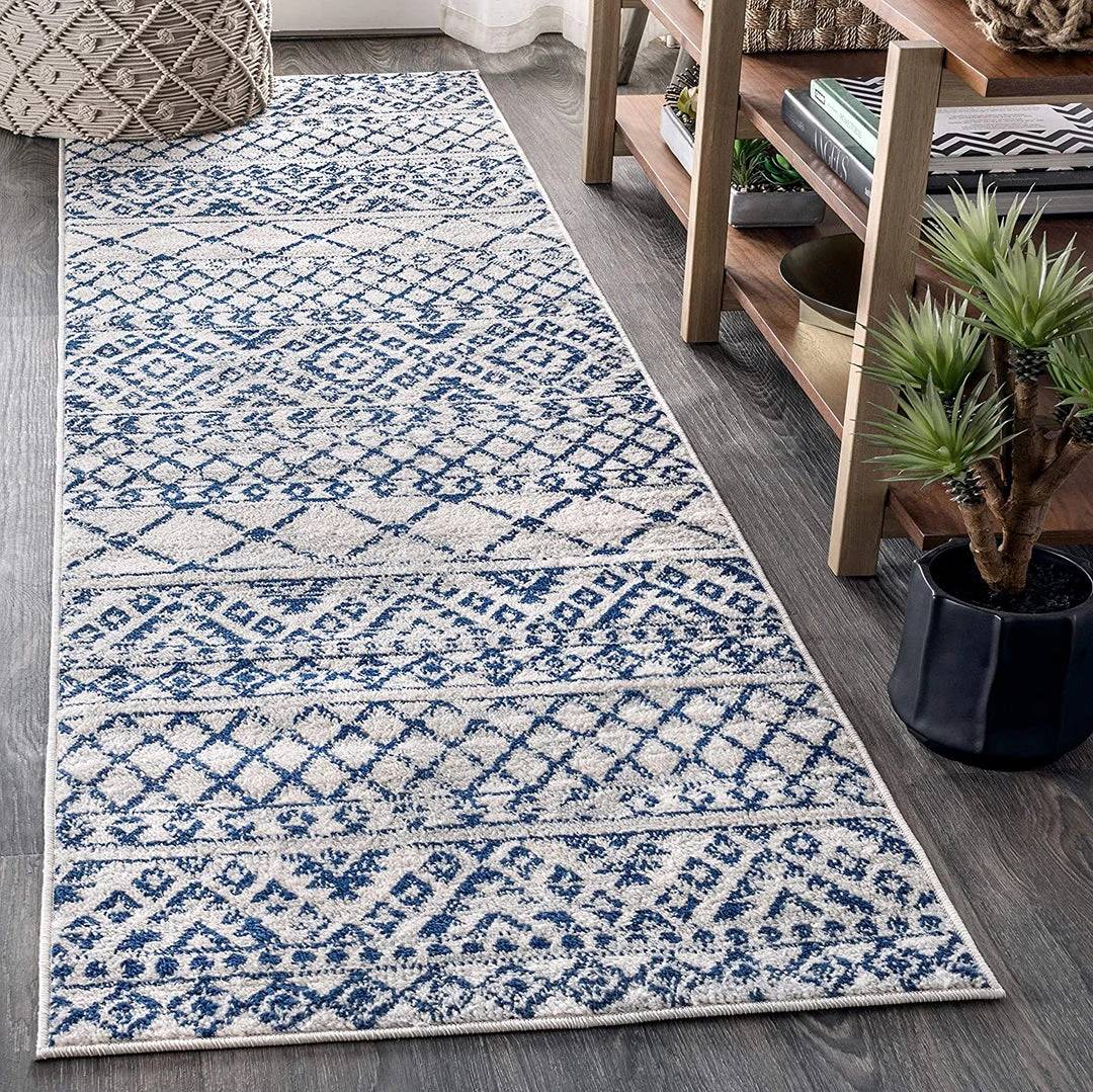 JONATHAN All Area Rugs And Runners Moroccan HYPE Boho Vintage Tribal Cream/Blue Soft Area Rug Cream/blue 7 JONATHAN All Area Rugs And Runners Moroccan HYPE Boho Vintage Tribal Cream/Blue Soft Area Rug Cream/blue