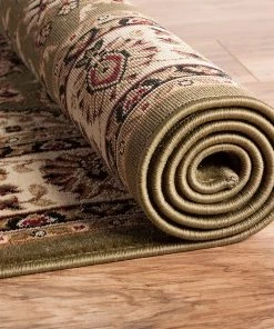 Ww Kashan Medallion Green Traditional Soft Area Rug 22 Ww Kashan Medallion Green Traditional Soft Area Rug