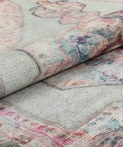 Modern Rugs And Decor All Area Rugs And Runners Ramon Pastel Green Machine Washable Vintage Distressed Persian Area Rug