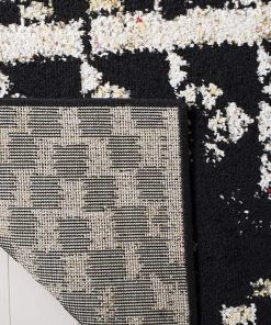 Safavieh Adirondack Collection ADR202Z Modern Boho Distressed Non-Shedding Stain Resistant Living Room Bedroom Soft Area Rug Black / Light Grey