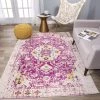 WRG All Area Rugs And Runners Vintage Medallion Floral Ivory Pink Soft Area Rug