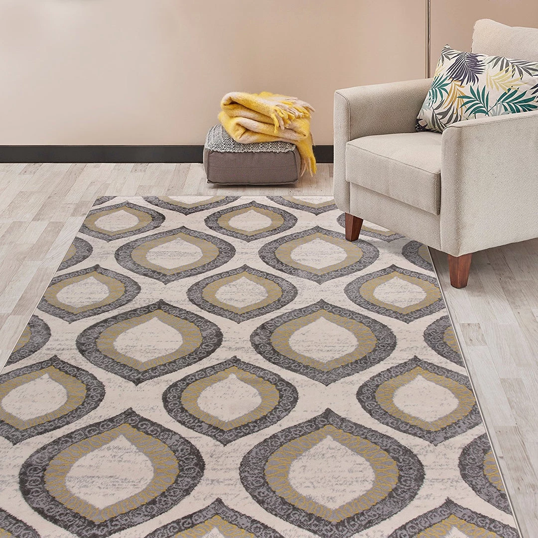 WRG All Area Rugs And Runners Trellis Cream Yellow Gray/Grey Area Rug 1 WRG All Area Rugs And Runners Trellis Cream Yellow Gray/Grey Area Rug