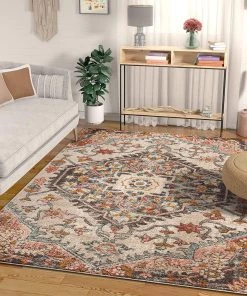 Unique Loom Adeline Bohemian Vintage Medallion Soft Blush Multicolor Area Rug All Area Rugs And Runners