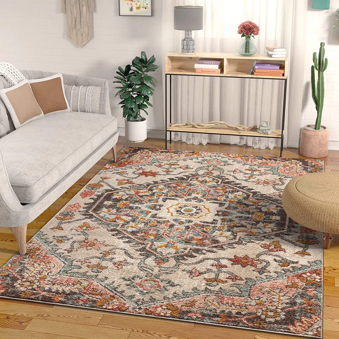 Unique Loom Adeline Bohemian Vintage Medallion Soft Blush Multicolor Area Rug All Area Rugs And Runners 1 Unique Loom Adeline Bohemian Vintage Medallion Soft Blush Multicolor Area Rug All Area Rugs And Runners