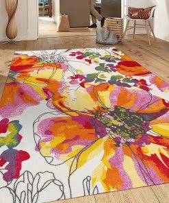 WRG All Area Rugs And Runners Vibrant Floral Area Rug Non-Slip/ No Skid 12 WRG All Area Rugs And Runners Vibrant Floral Area Rug Non-Slip/ No Skid