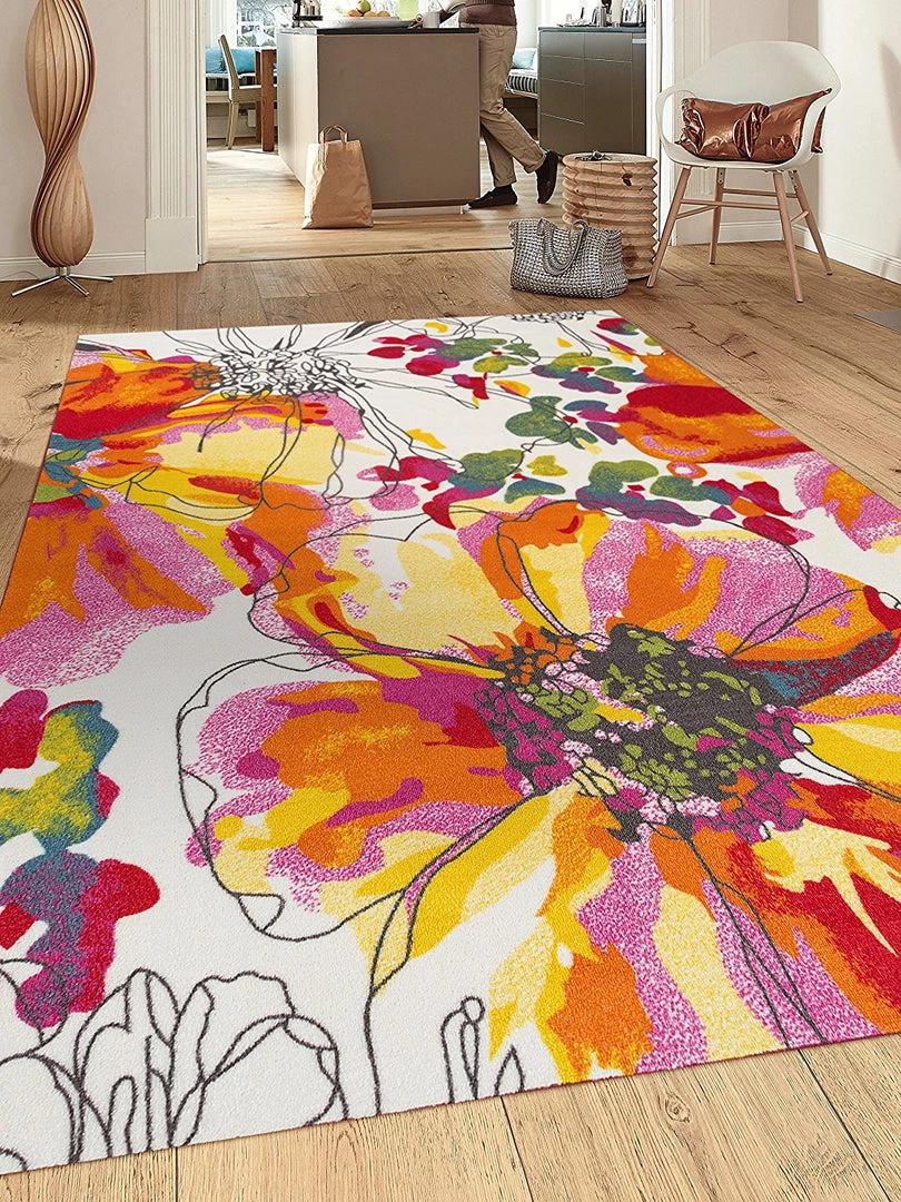 WRG All Area Rugs And Runners Vibrant Floral Area Rug Non-Slip/ No Skid 4 WRG All Area Rugs And Runners Vibrant Floral Area Rug Non-Slip/ No Skid