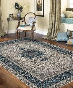 WRG Traditional Blue Medallion Area Rug All Area Rugs And Runners