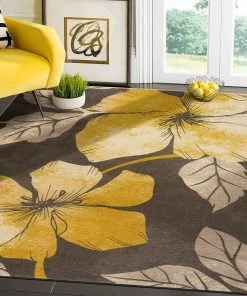 Camilson Floral Soft Area Rug - Non Slip Large Flower Carpet For Indoor All Area Rugs And Runners