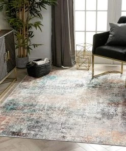 Ww Amesti Light Blue All Area Rugs And Runners Light Blue Machine Washable Contemporary Abstract Distressed Soft Rug