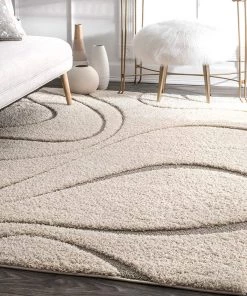 FAS All Area Rugs And Runners Cream Beige Soft Plush Shag Area Rug