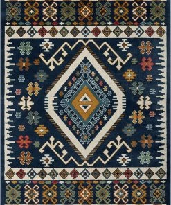 Well Woven Ravia Blue Southwestern Medallion Area Rug
