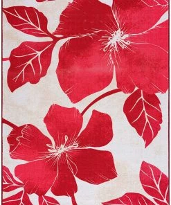 Camilson All Area Rugs And Runners Floral Soft Area Rug - Non Slip Large Flower Carpet For Indoor Rug