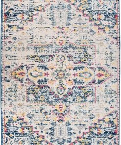WRG Transitional Distressed Cream Multi-color Soft Area Rug All Area Rugs And Runners