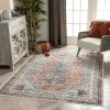 Well Woven Menda Light Blue Machine Washable Vintage Style Classic Distsressed Persian Mat Area Rug All Area Rugs And Runners