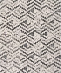 Well Woven Seville Grey & Ivory Diamond Lines Geometric Pattern Area Rug All Area Rugs And Runners