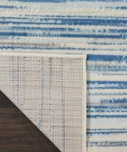 NOUR All Area Rugs And Runners Modern Coastal Blue Area Rug