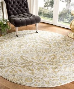 Safavieh Bedding Evoke Collection Non-Shedding Stain Resistant Living Room Bedroom Area Ivory / Gold