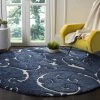 FAS Premium Swirl Thick Plush Dark Blue/Cream Area Shag Rug All Area Rugs And Runners