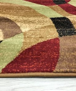 WRG All Area Rugs And Runners Multi-Color Circles Soft Area Rug