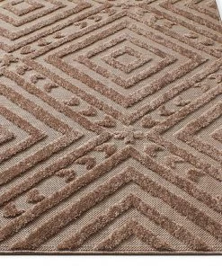 WRG All Area Rugs And Runners Geometric Beige Taupe High Traffic Stain Resistant Indoor Outdoor Area Rug