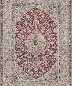 Well Woven Tonti Red Machine Washable Vintage Style Classic Distsressed Persian Area Rug