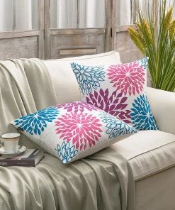 ZMN Decorative Dahlia Throw Pillow Cushion Cover Home Décor