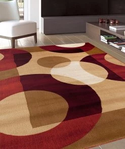 WRG Multi-Color Modern Circles Soft Area Rug All Area Rugs And Runners