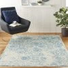 NOUR Jubilant Vintage Damask Blue Area Rug All Area Rugs And Runners
