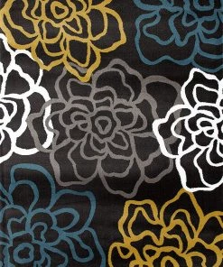 WRG Floral Gray/Grey Yellow Blue Area Rug All Area Rugs And Runners