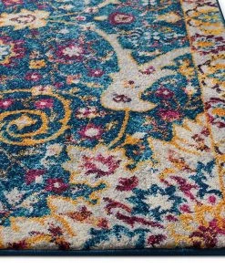 WW Blue Vintage Floral Medallion Area Rugs All Area Rugs And Runners