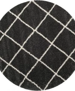 FAS All Area Rugs And Runners Diamond Trellis Dark Grey/Ivory Soft Plush Shag Area Rug 2-inch Thick 20 FAS All Area Rugs And Runners Diamond Trellis Dark Grey/Ivory Soft Plush Shag Area Rug 2-inch Thick