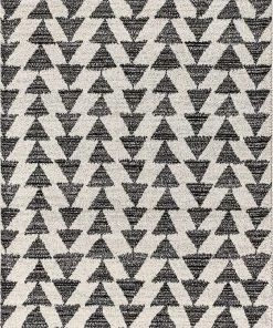 Jonathan Aisha Moroccan Triangle Geometric Area Rugs Cream,Black