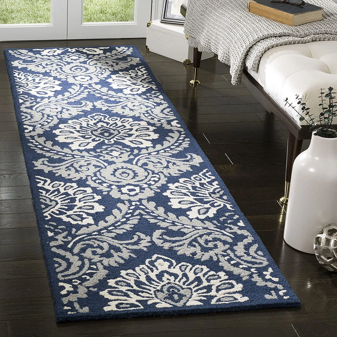 Modern Rugs And Decor Handmade Premium Wool Area Rug, Navy / Ivory All Area Rugs And Runners 5 Modern Rugs And Decor Handmade Premium Wool Area Rug, Navy / Ivory All Area Rugs And Runners