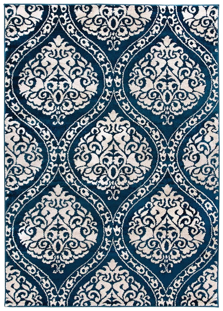 WRG Floral Damask Navy Ivory Area Rug All Area Rugs And Runners 2 WRG Floral Damask Navy Ivory Area Rug All Area Rugs And Runners